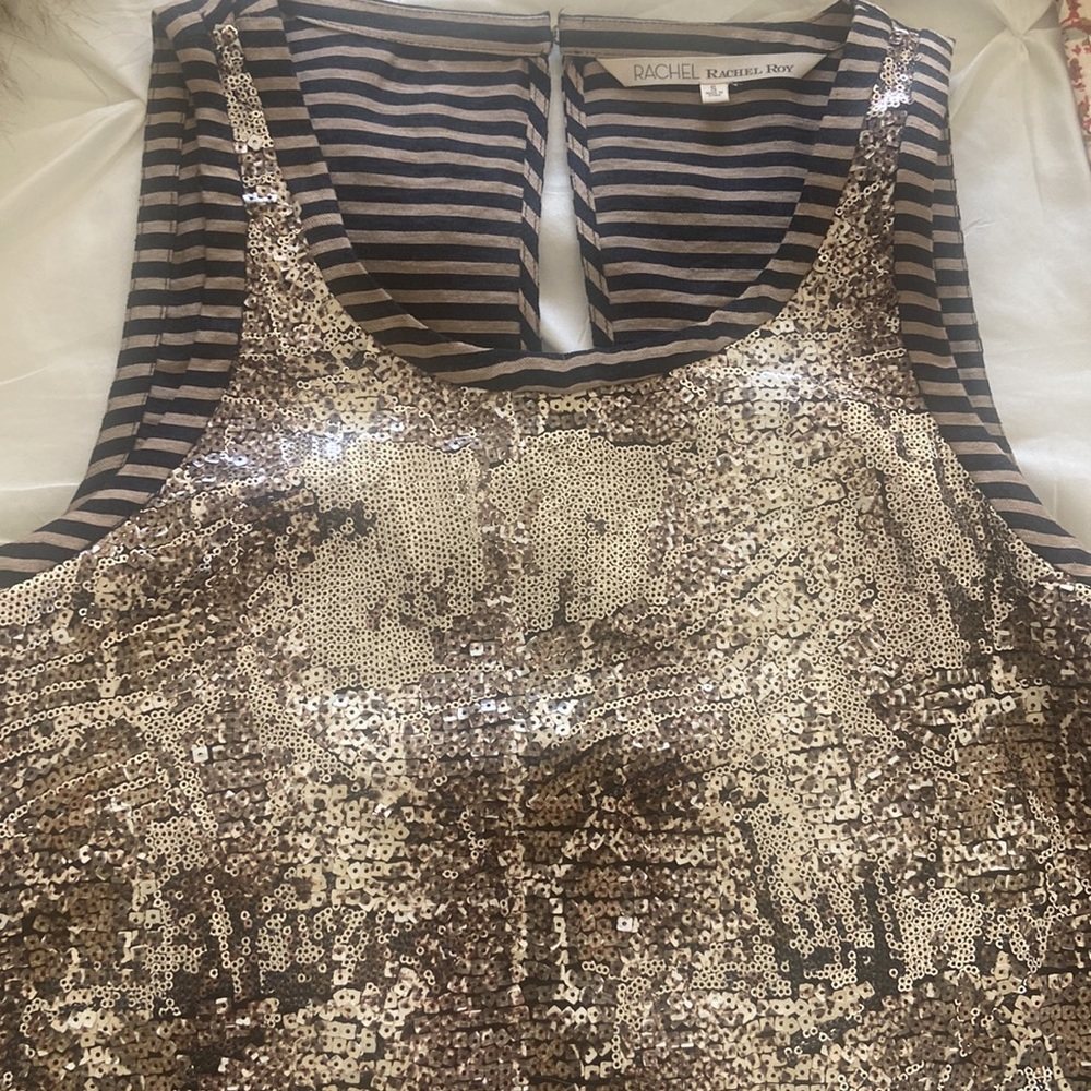 Rachel Roy Python Sequin Racer Back Tank Top - Picture 6 of 6